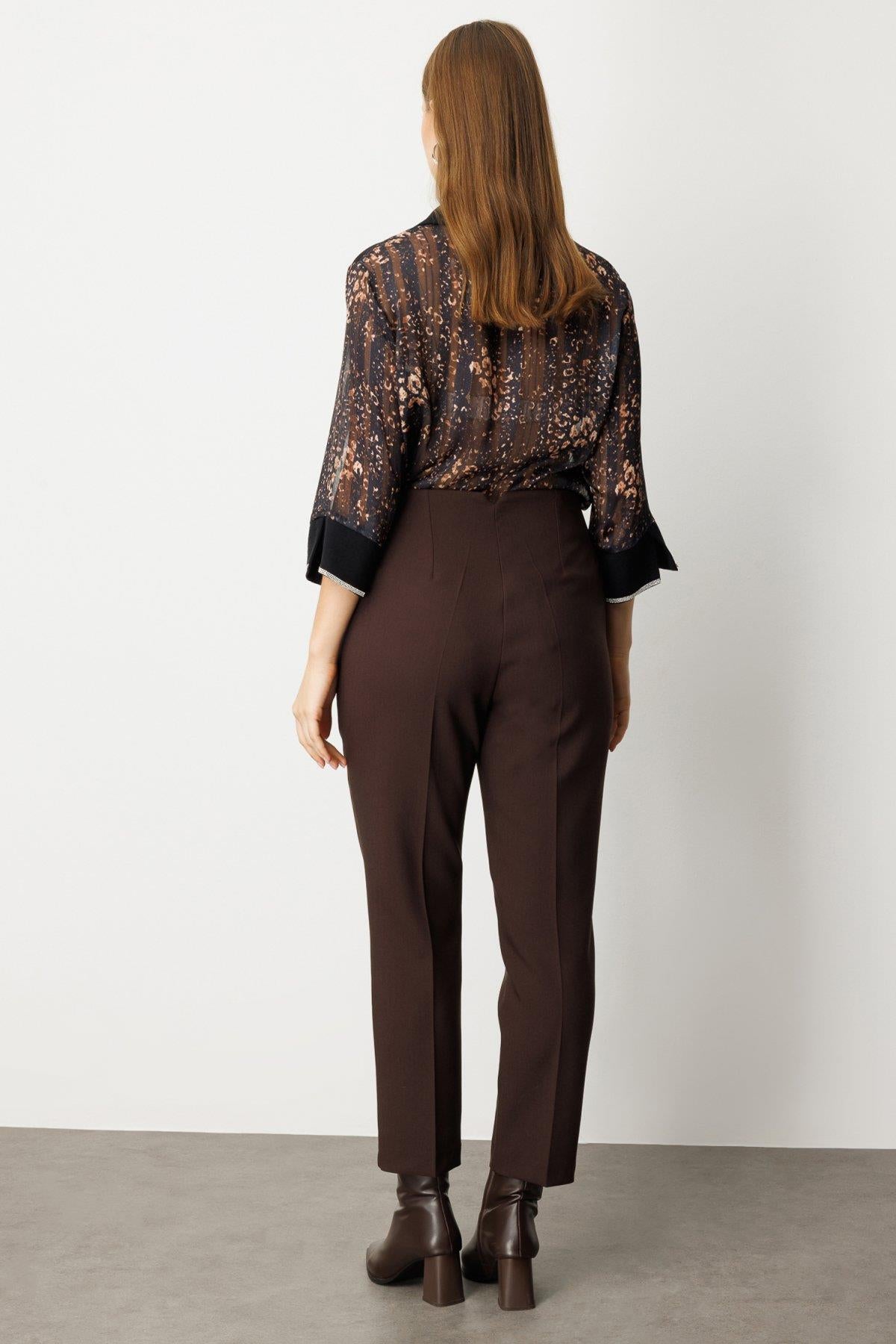 Plus Size Trousers with Thick Elastic Waistband