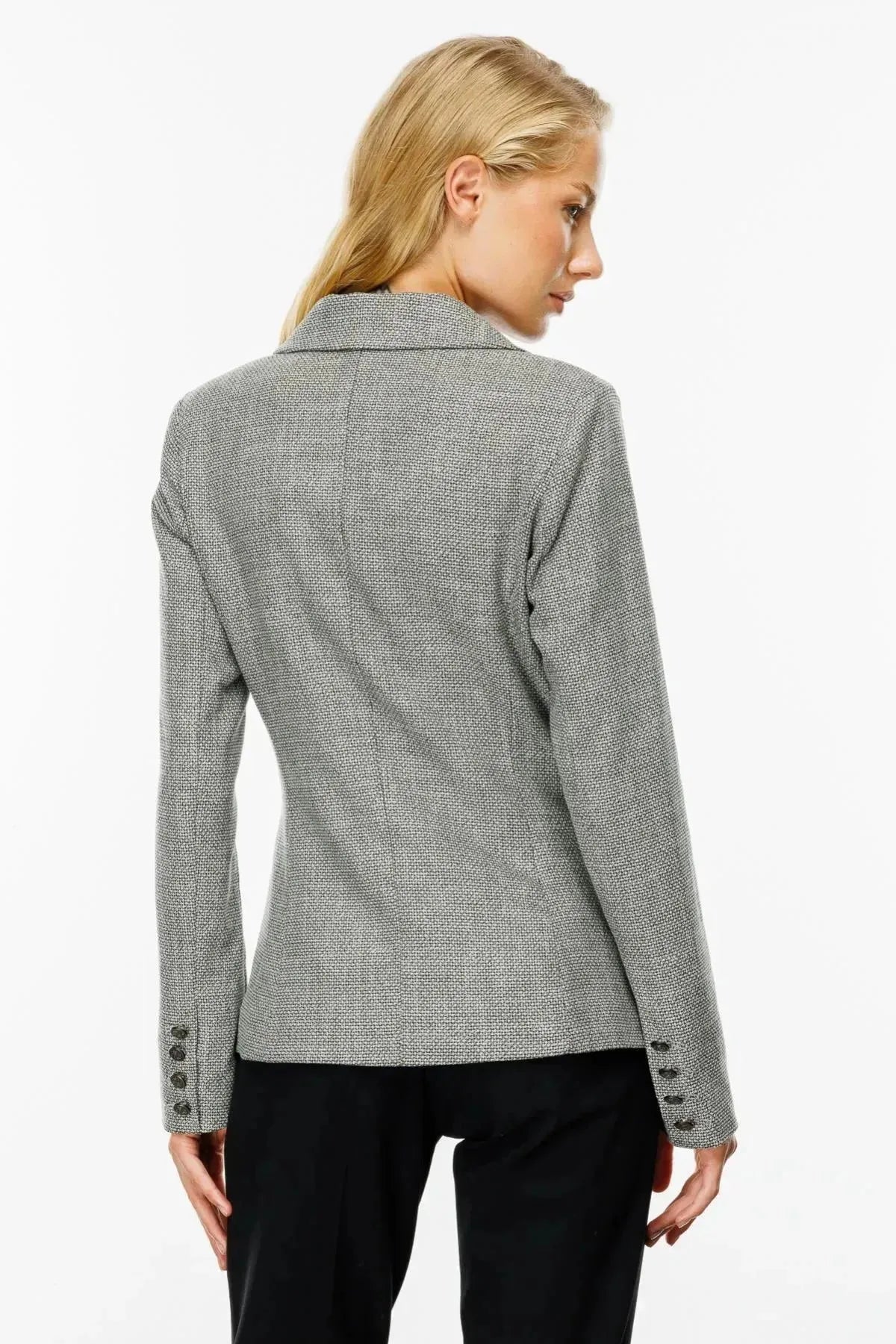 Self-Patterned Double Breasted Jacket