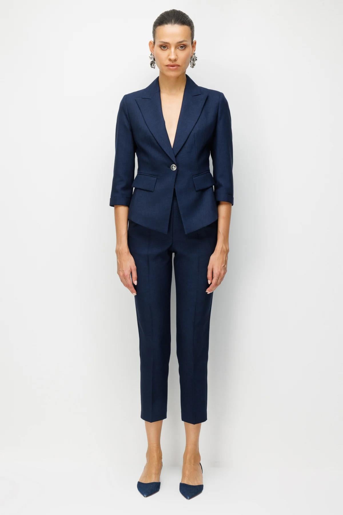 Dar Paça Yan Cepli Pantolon