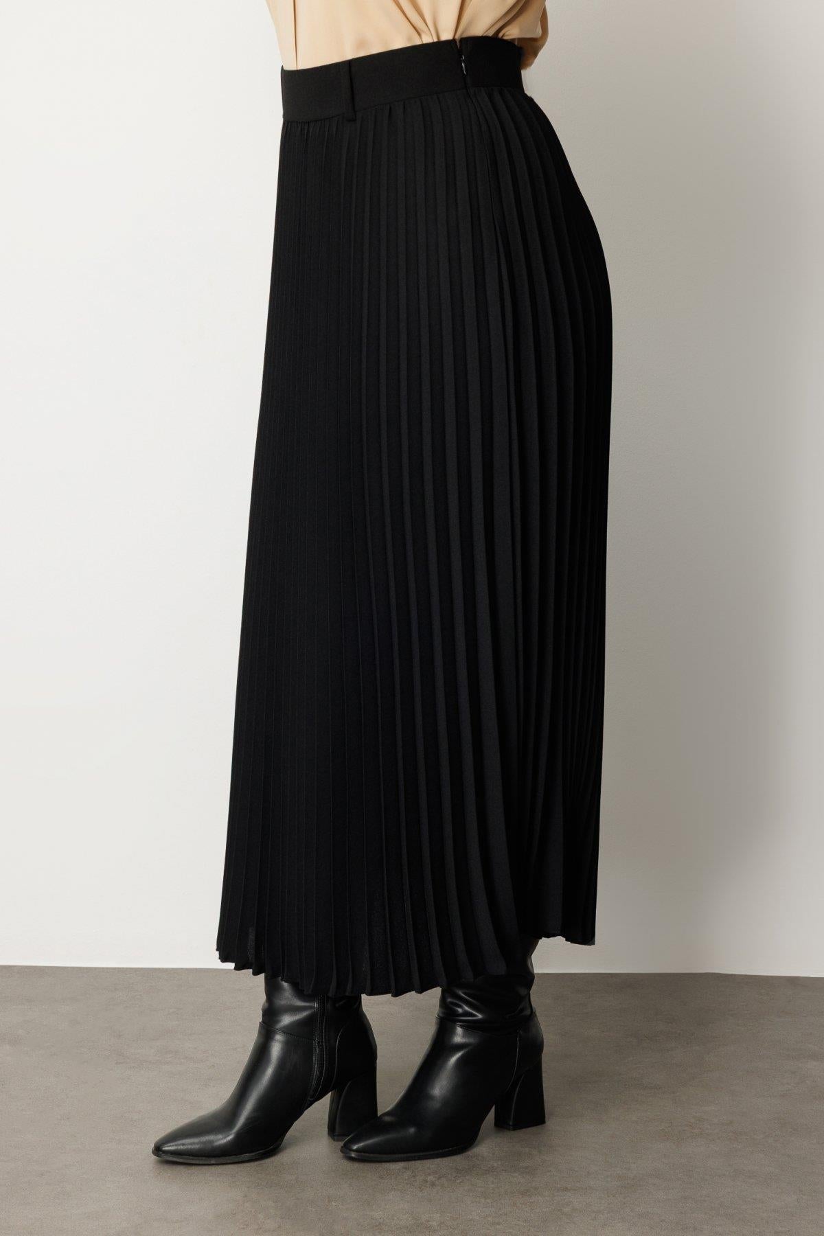 Piliseli Maksi Boy Büyük Beden Etek