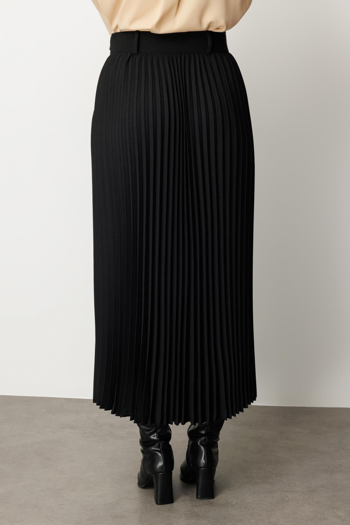 Piliseli Maksi Boy Büyük Beden Etek