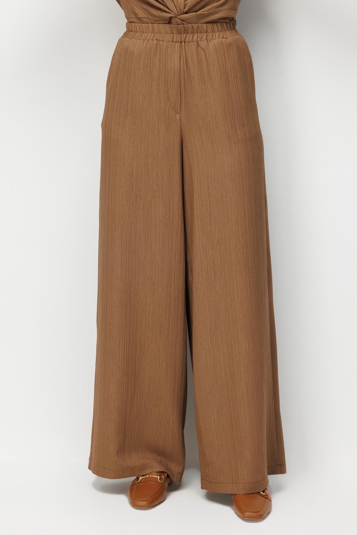 Beli Lastikli Bol Paça Pantolon