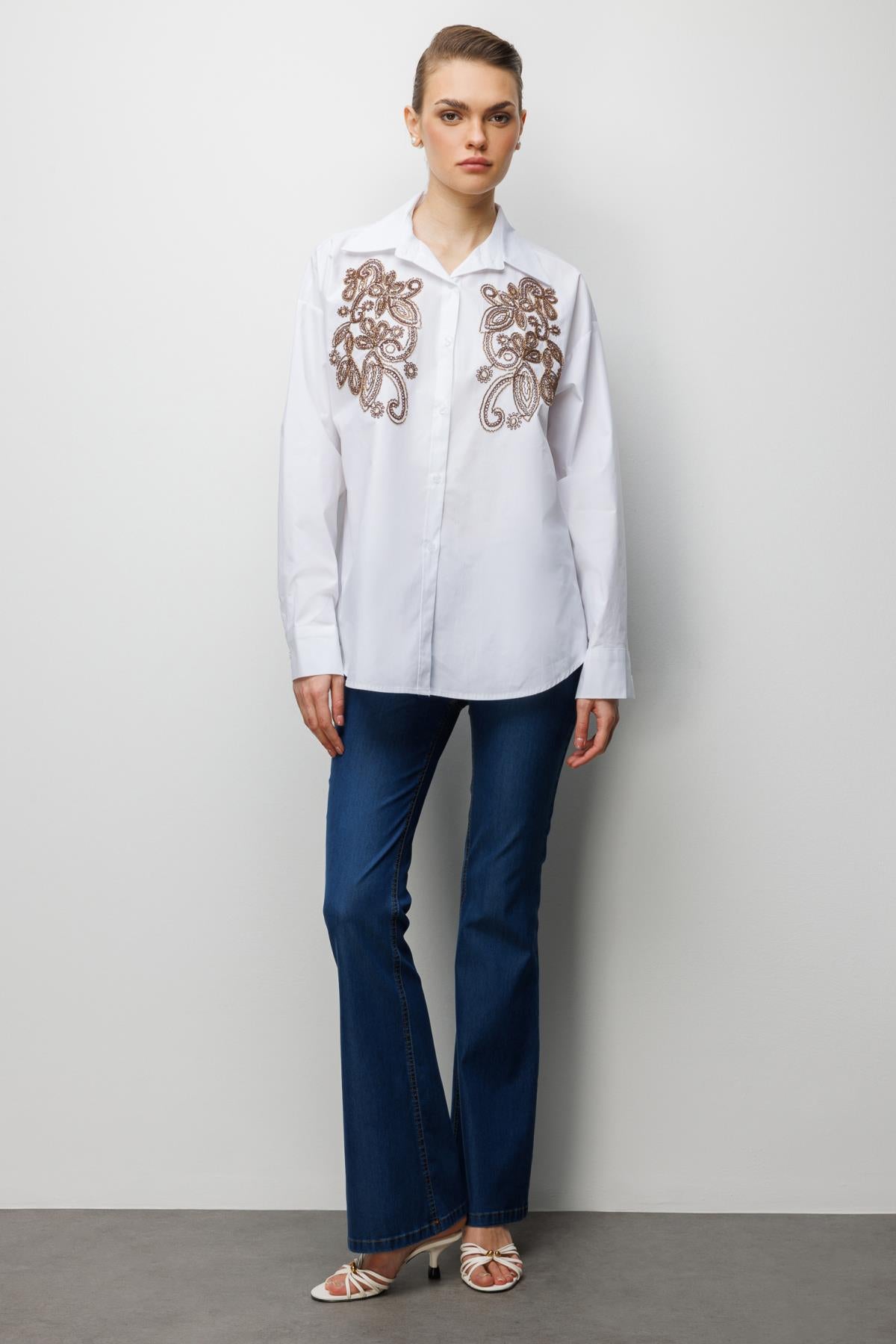 Embroidered Long-Sleeved Shirt