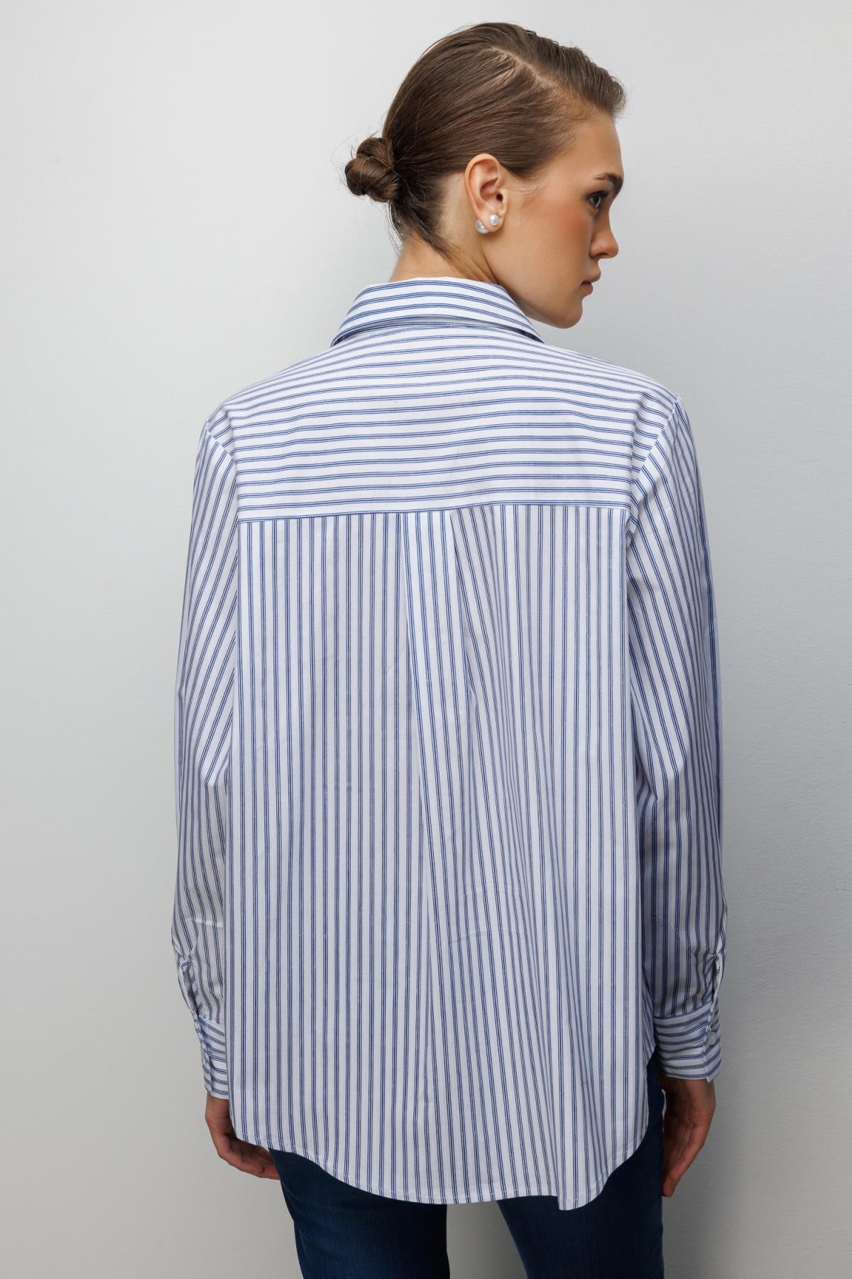 Stone-Embroidered Patterned Cotton Shirt