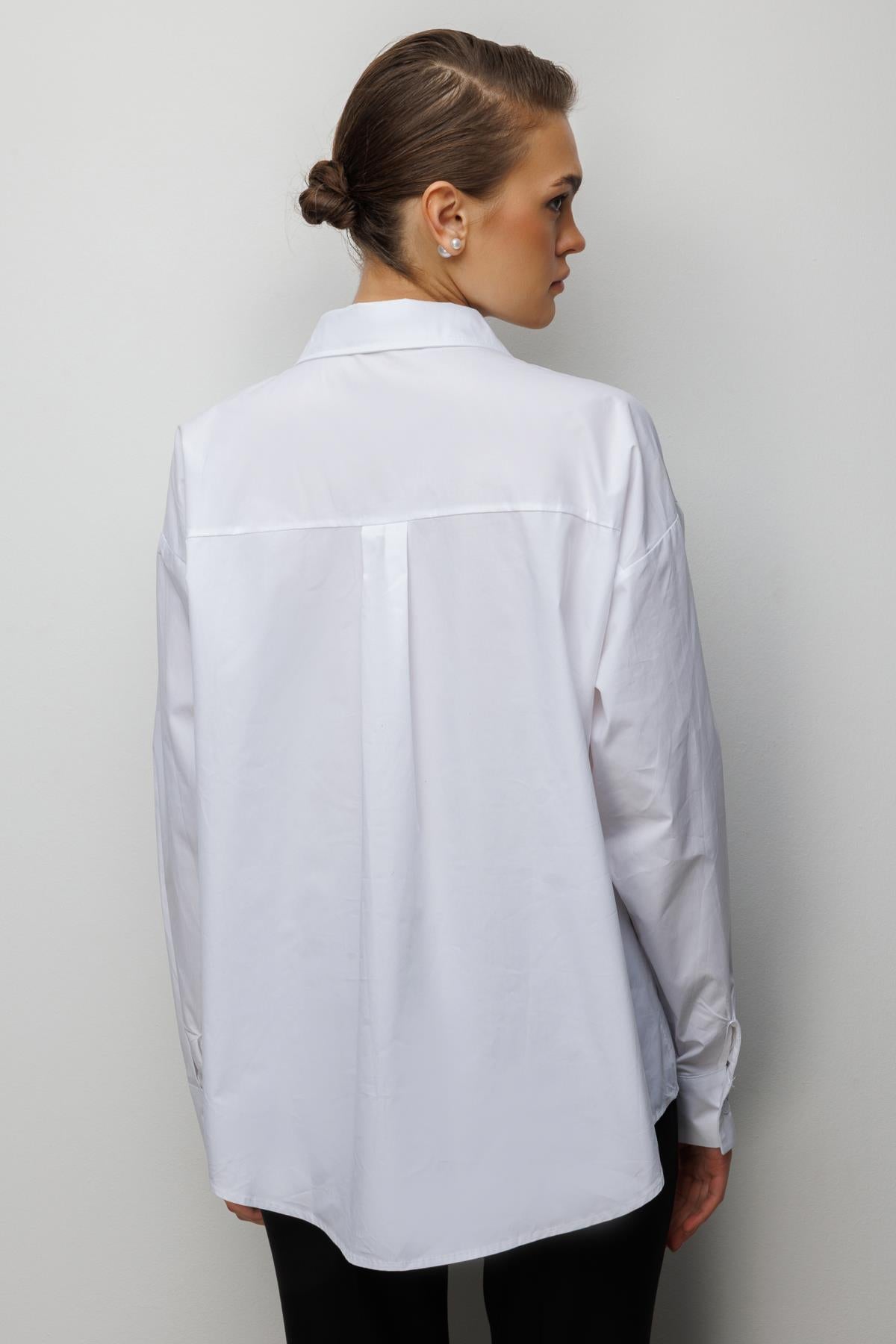 Stone-Embroidered Patterned Cotton Shirt