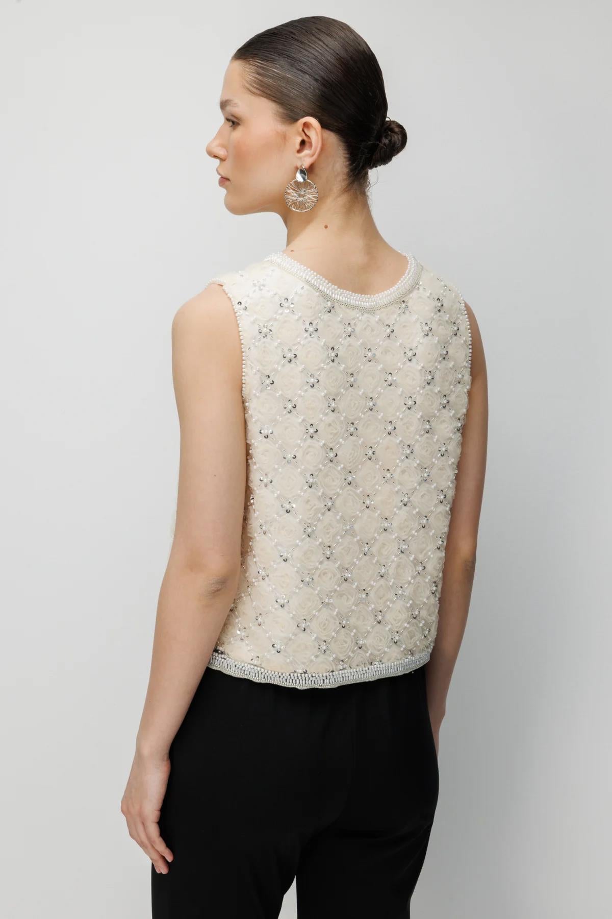 Embossed Beaded Blouse