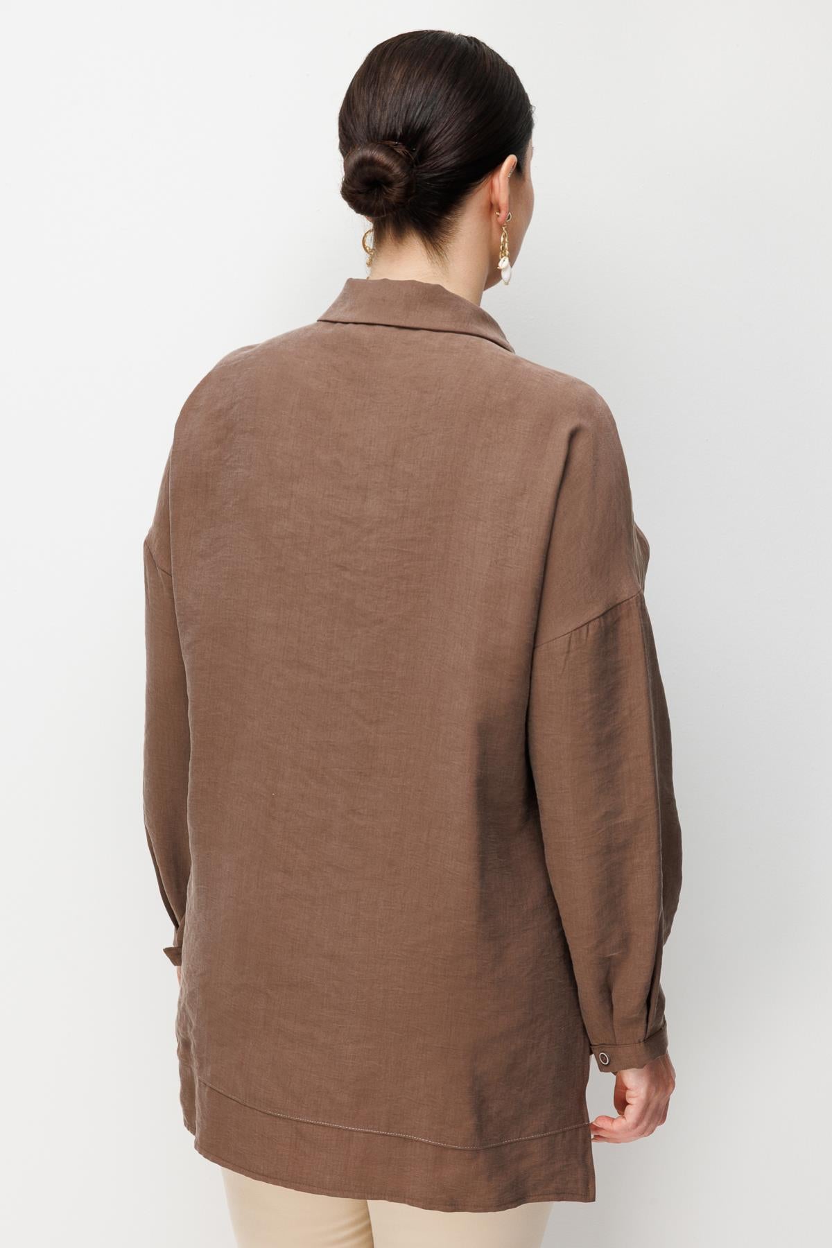 Plus Size Shirt with Pocket Detail