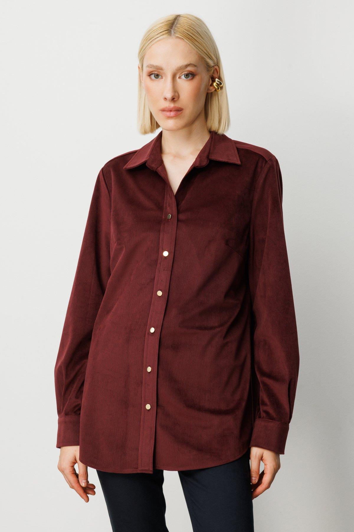 İnce Fitilli Kadife Gömlek