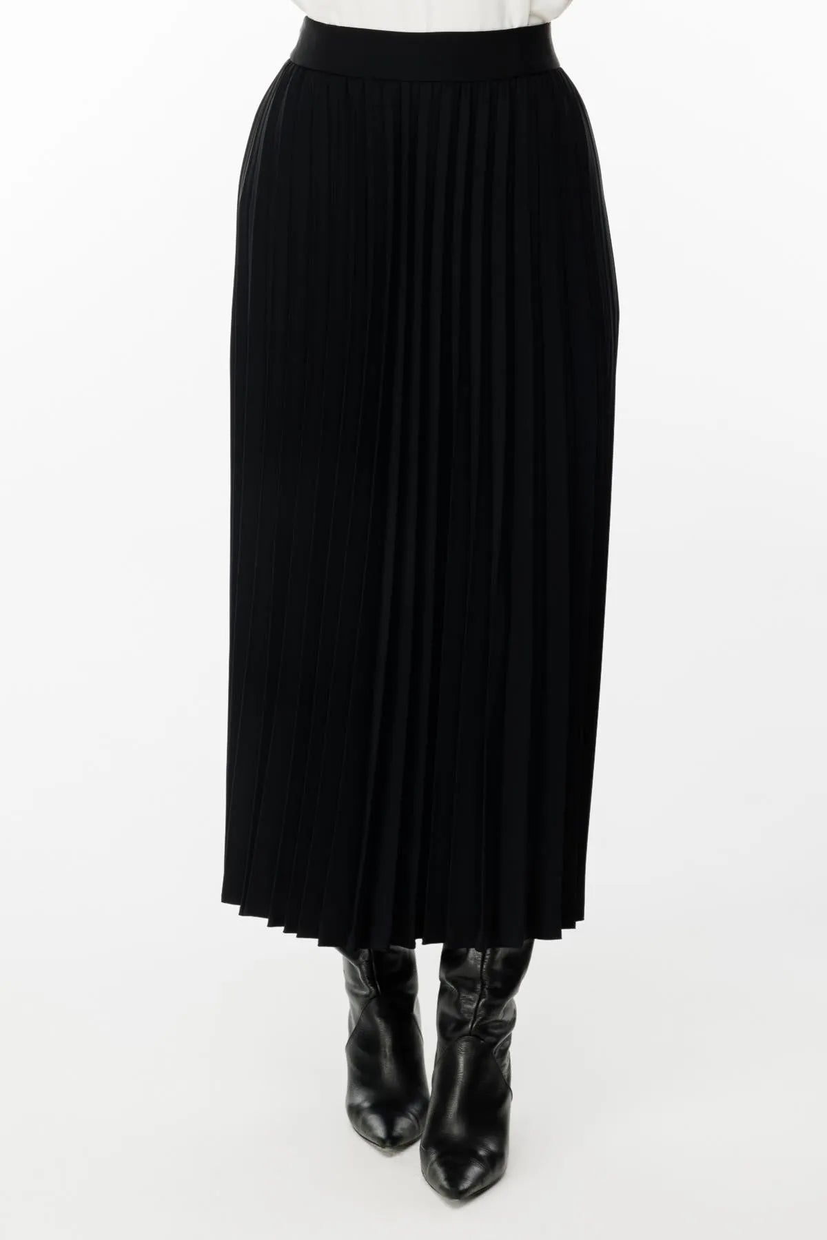 Maxi Length Pleated Plus Size Skirt