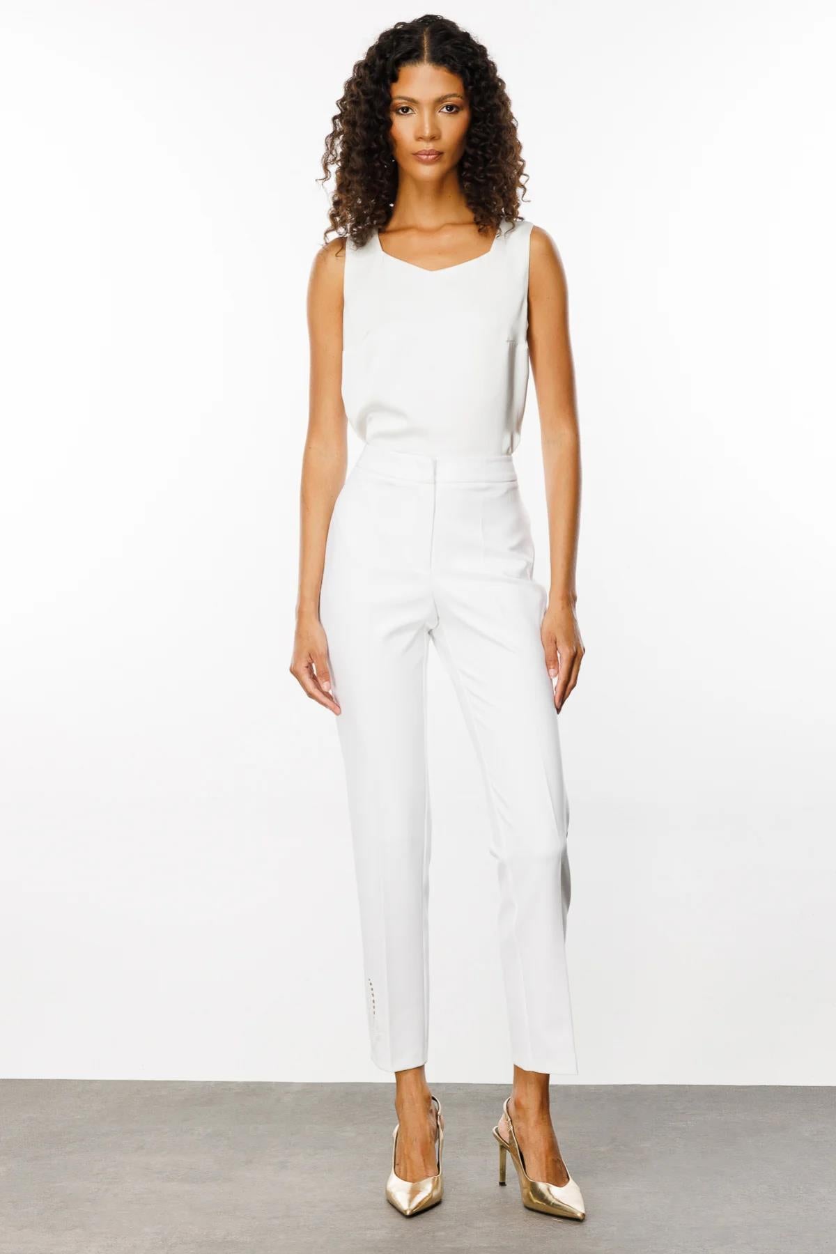 Trousers with Embroidered Legs