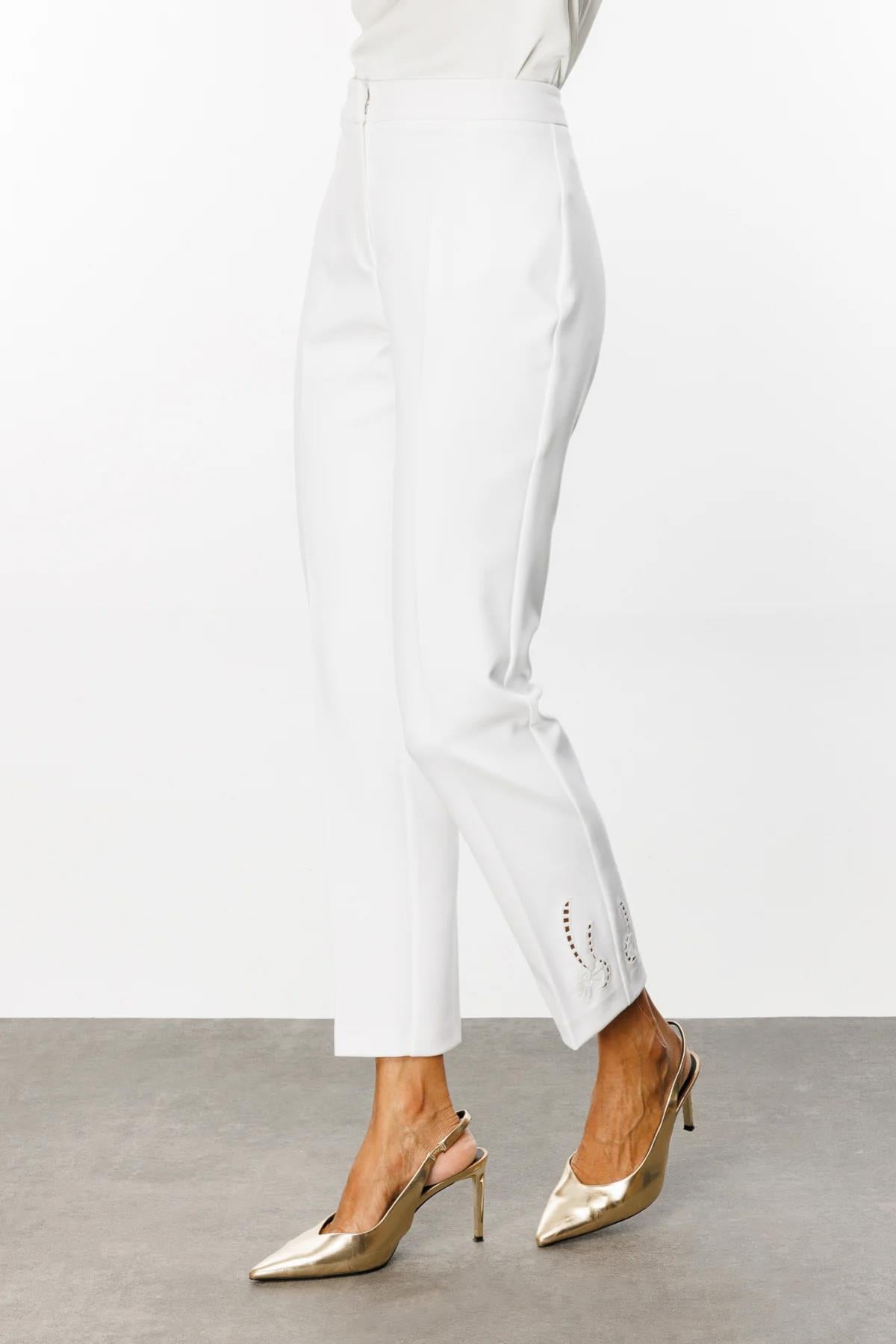 Trousers with Embroidered Legs