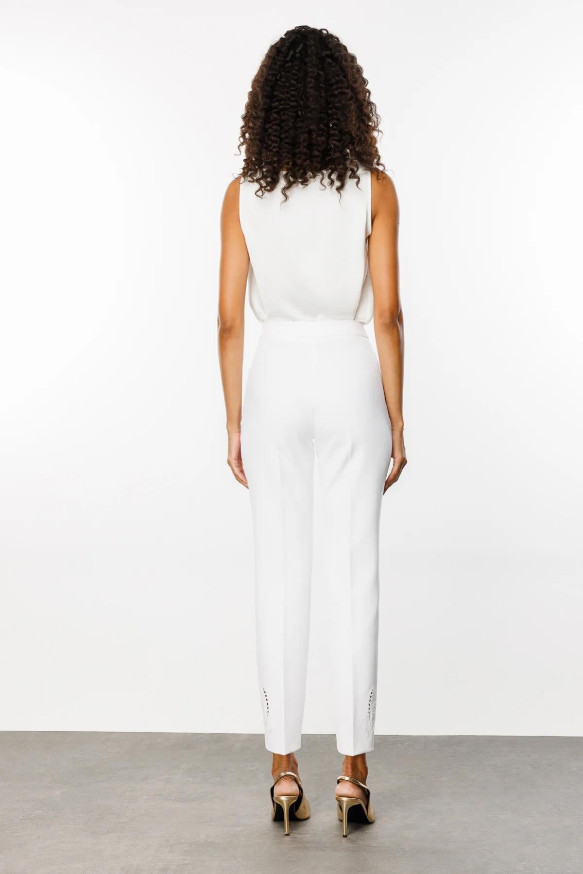 Trousers with Embroidered Legs