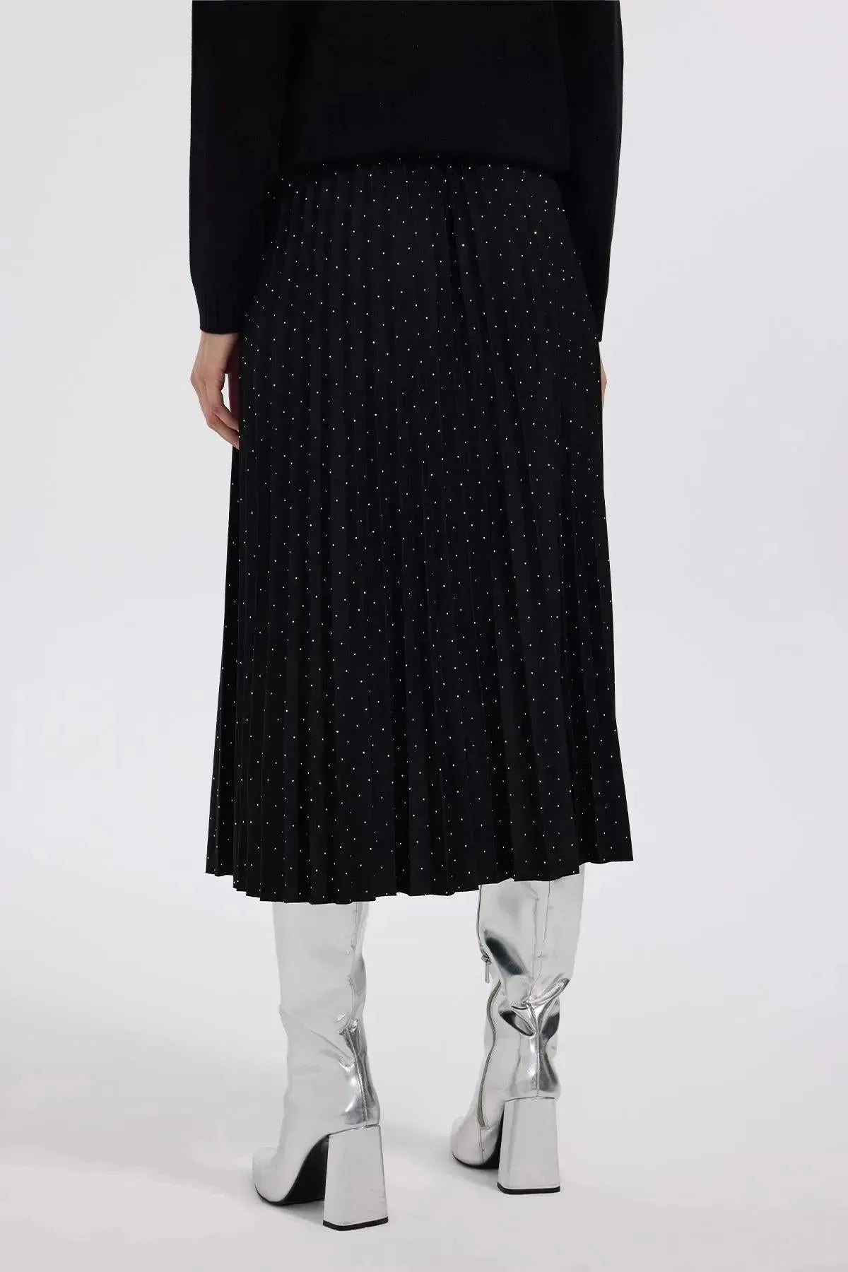 Stoned Pleated Skirt