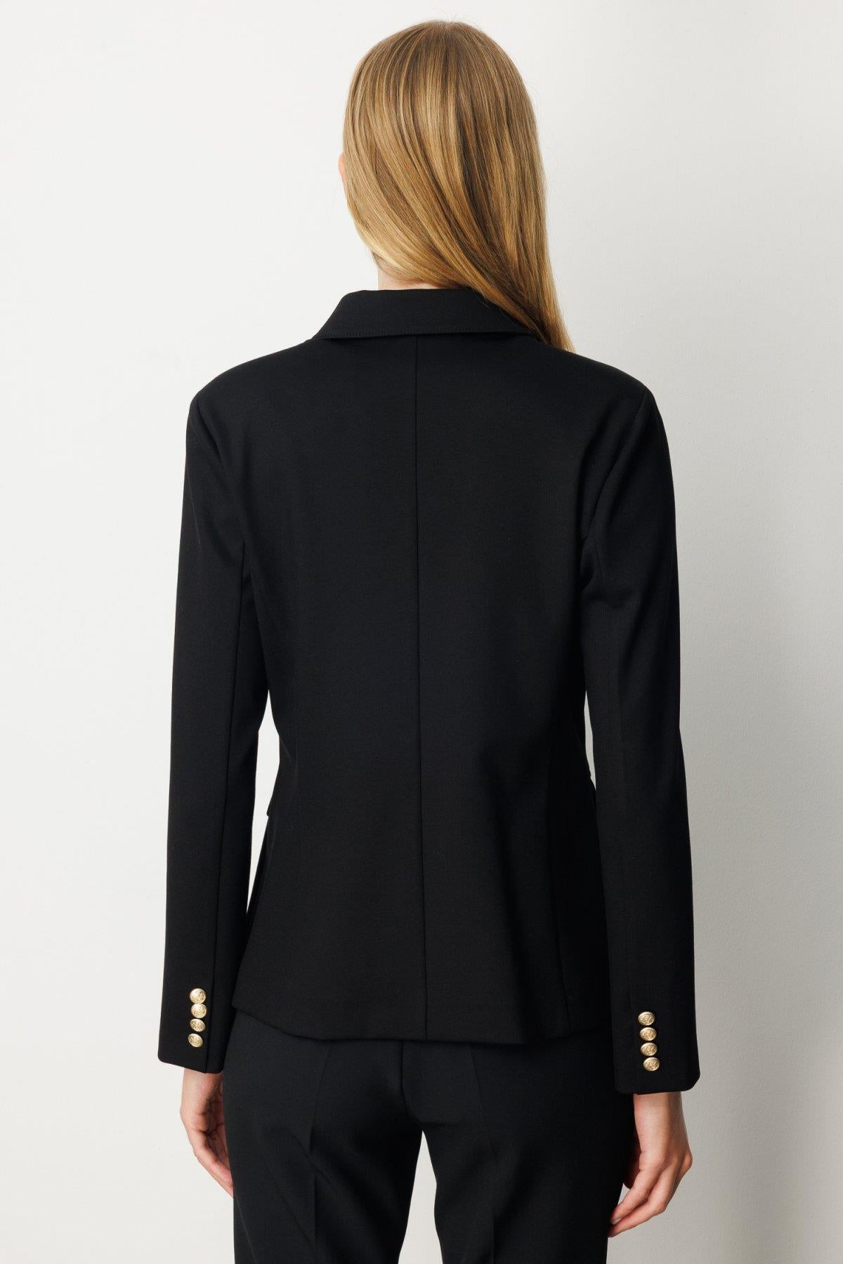 Kruvaze Yaka Kapak Cepli Ceket