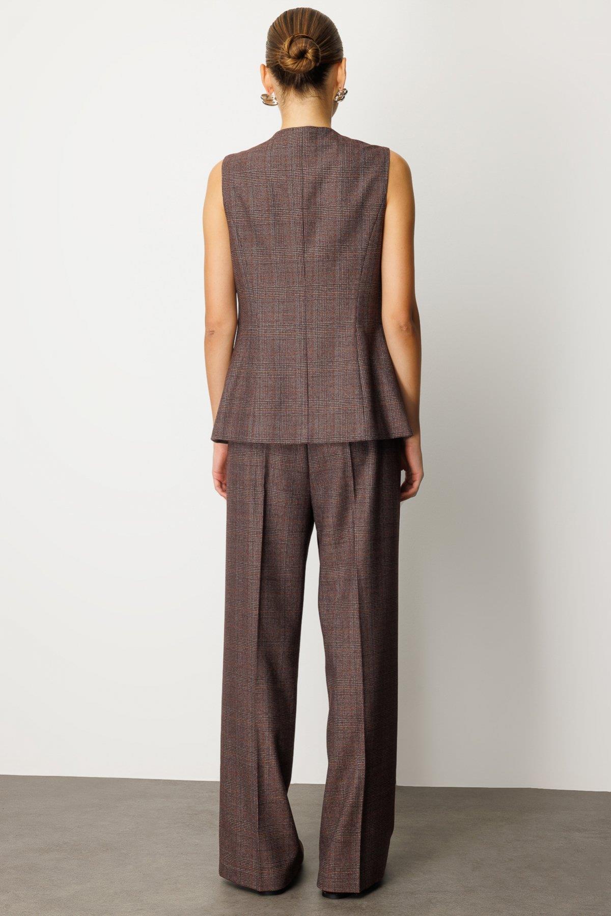 Ekoseli Fleto Cepli Yelek