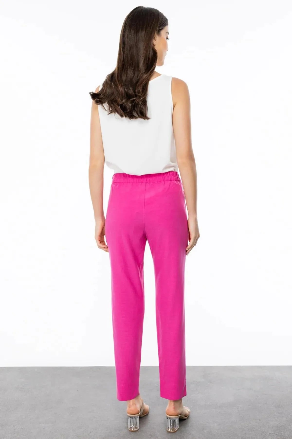 Elastic Waist Skinny Leg Trousers