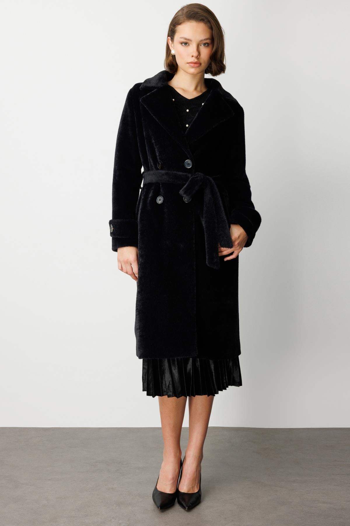 Beli Kuşaklı Peluş Kaban