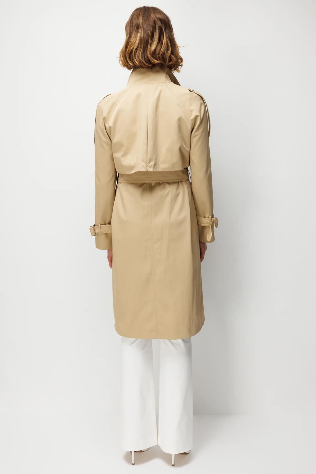Trench Coat with Belted Waist and Epaulets