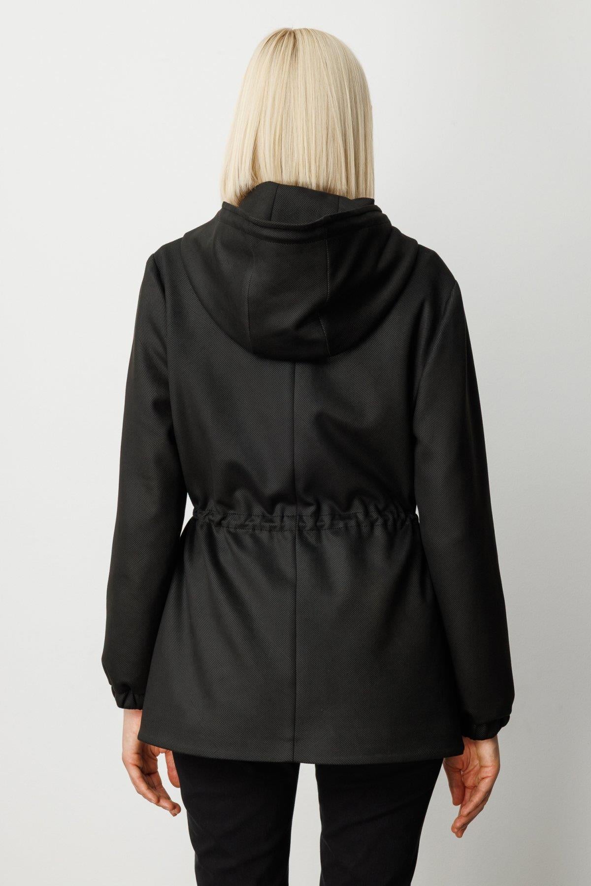 Hooded Short Coat with Flap Pocket