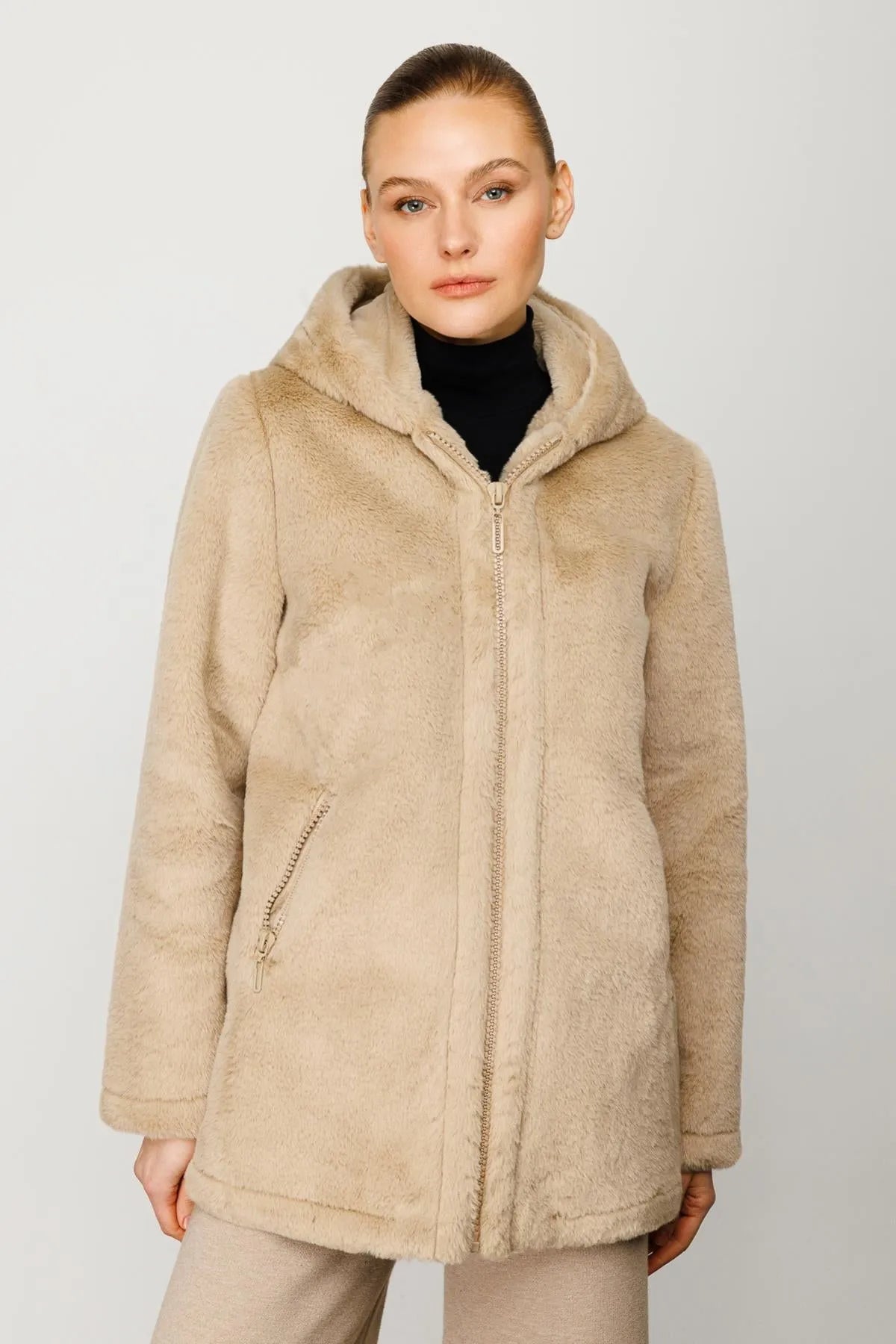 Hooded Plush Coat