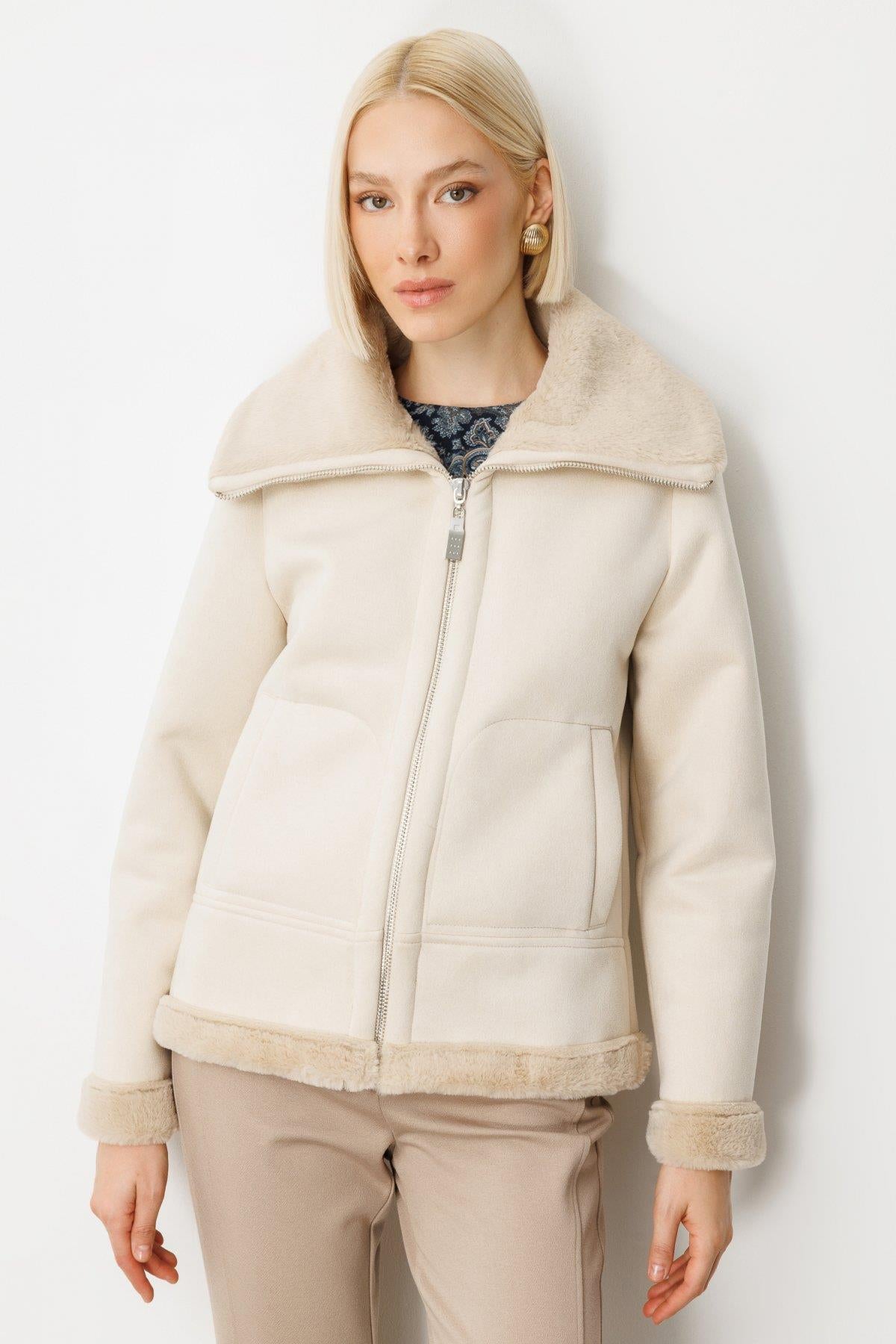 Plush Inside Chamois Leather Coat