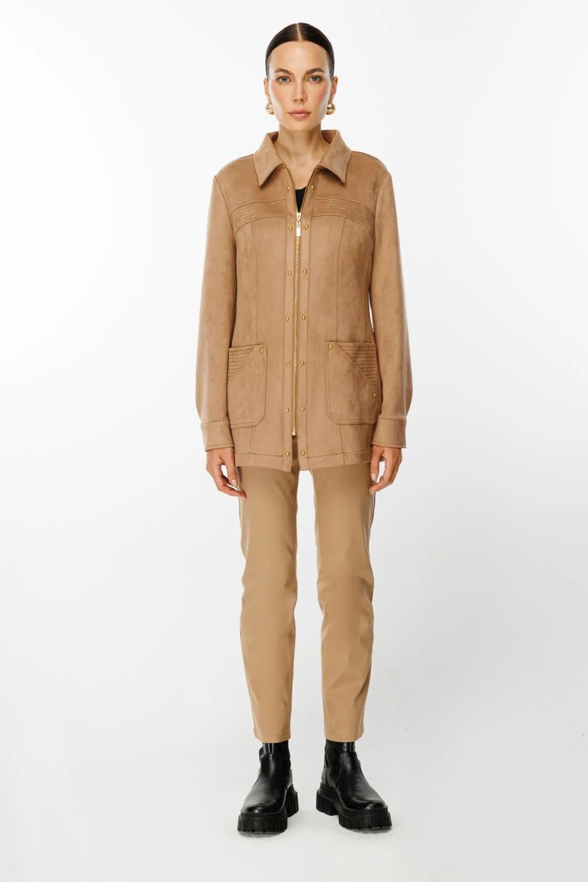 Zippered Edge Beaded Pocket Jacket