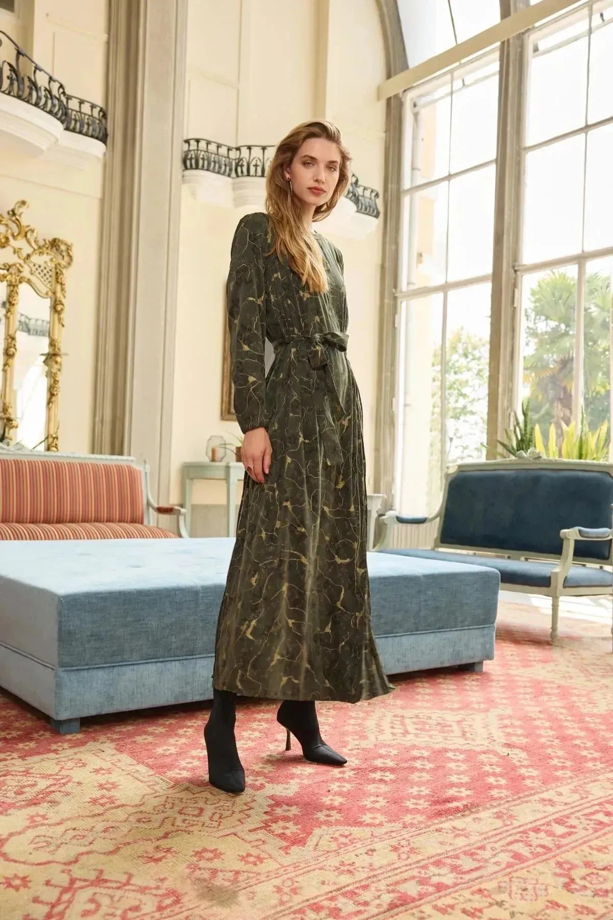 Zippered Jacquard Cupro Dress