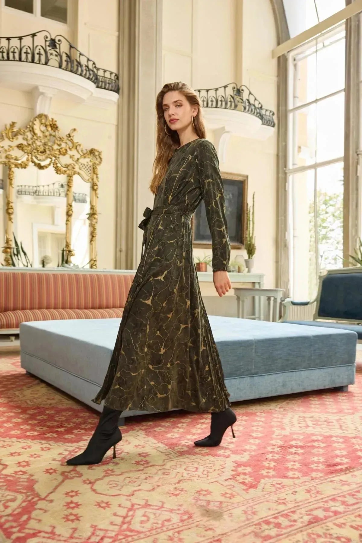 Zippered Jacquard Cupro Dress