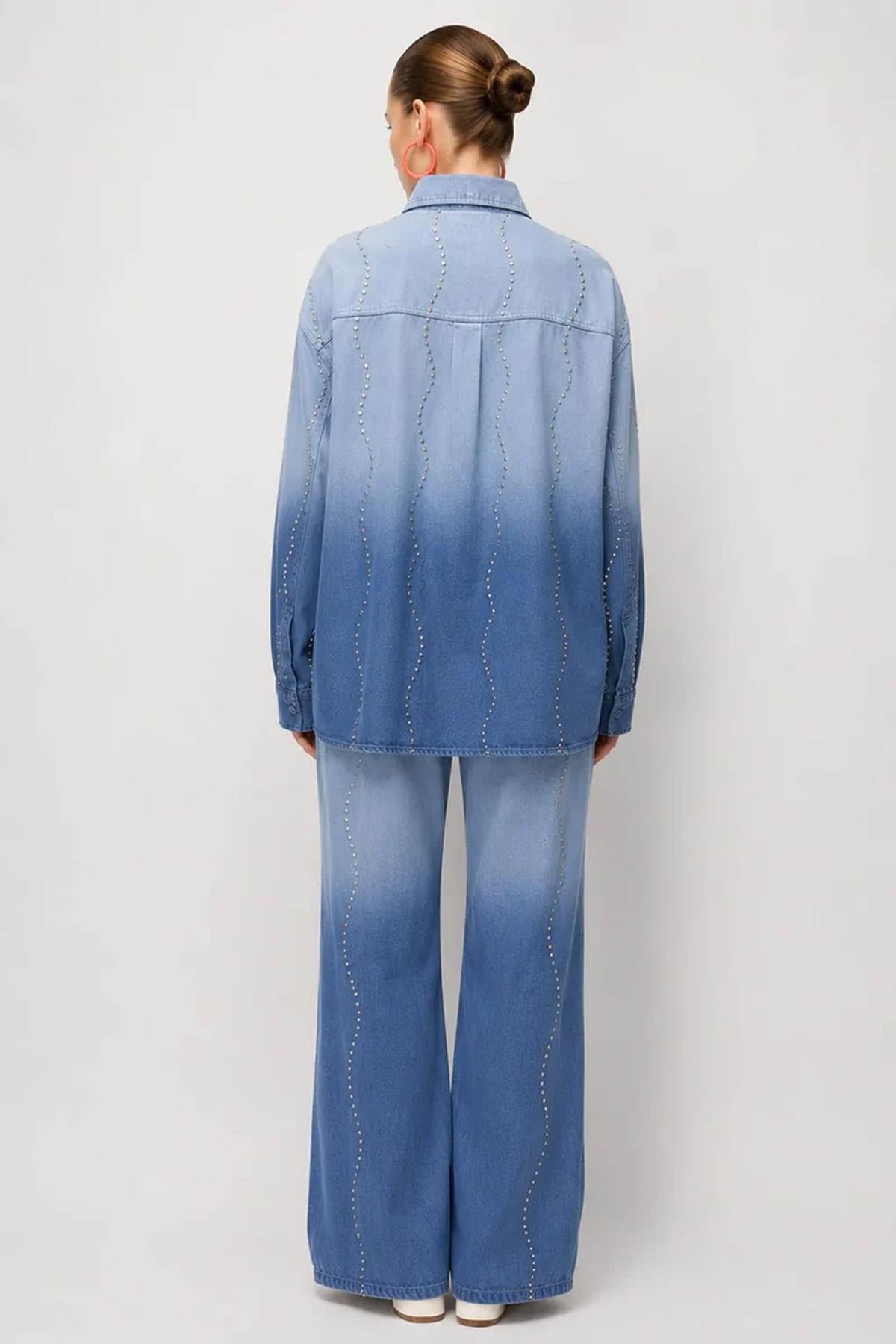 Taşlı Tunik Pantolon Takım