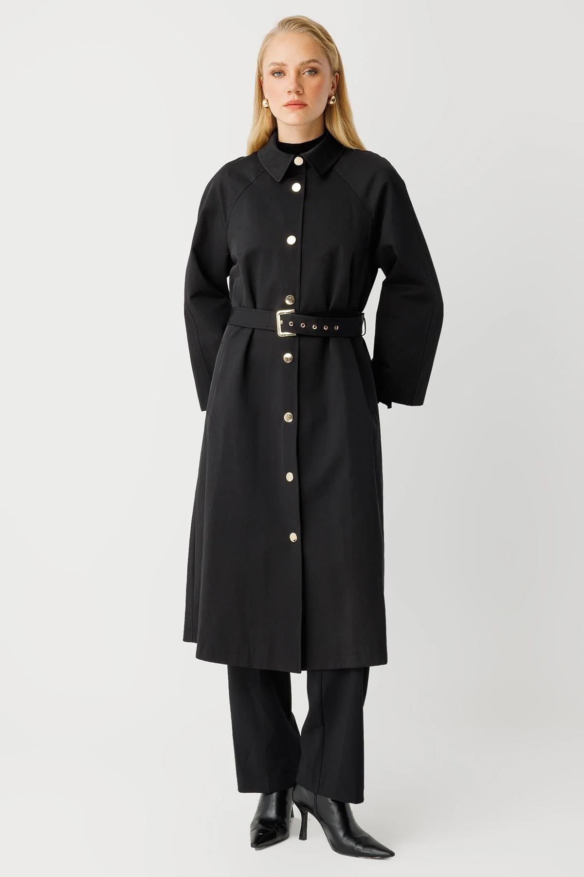 كاب بتفاصيل حزام على الخصر