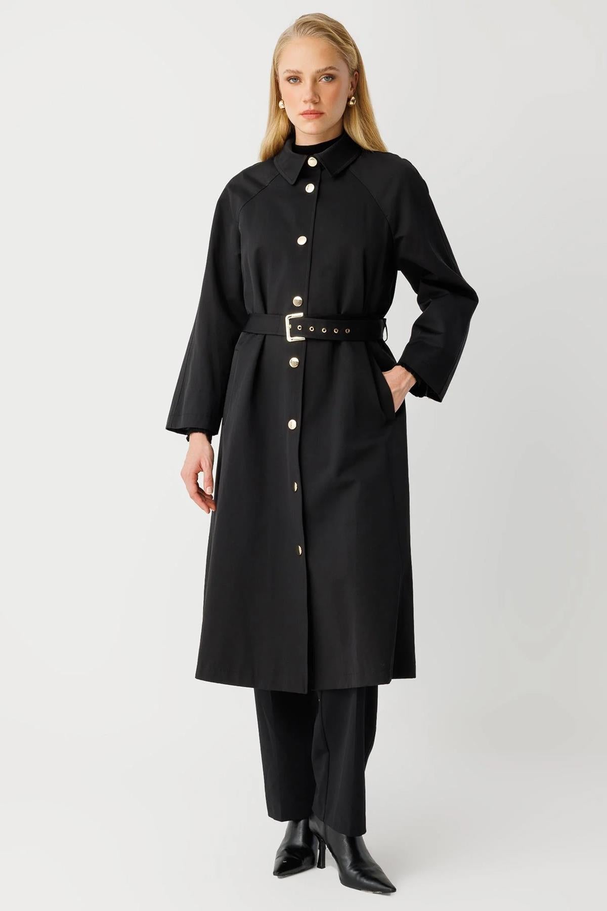 Coat with Belt Detail
