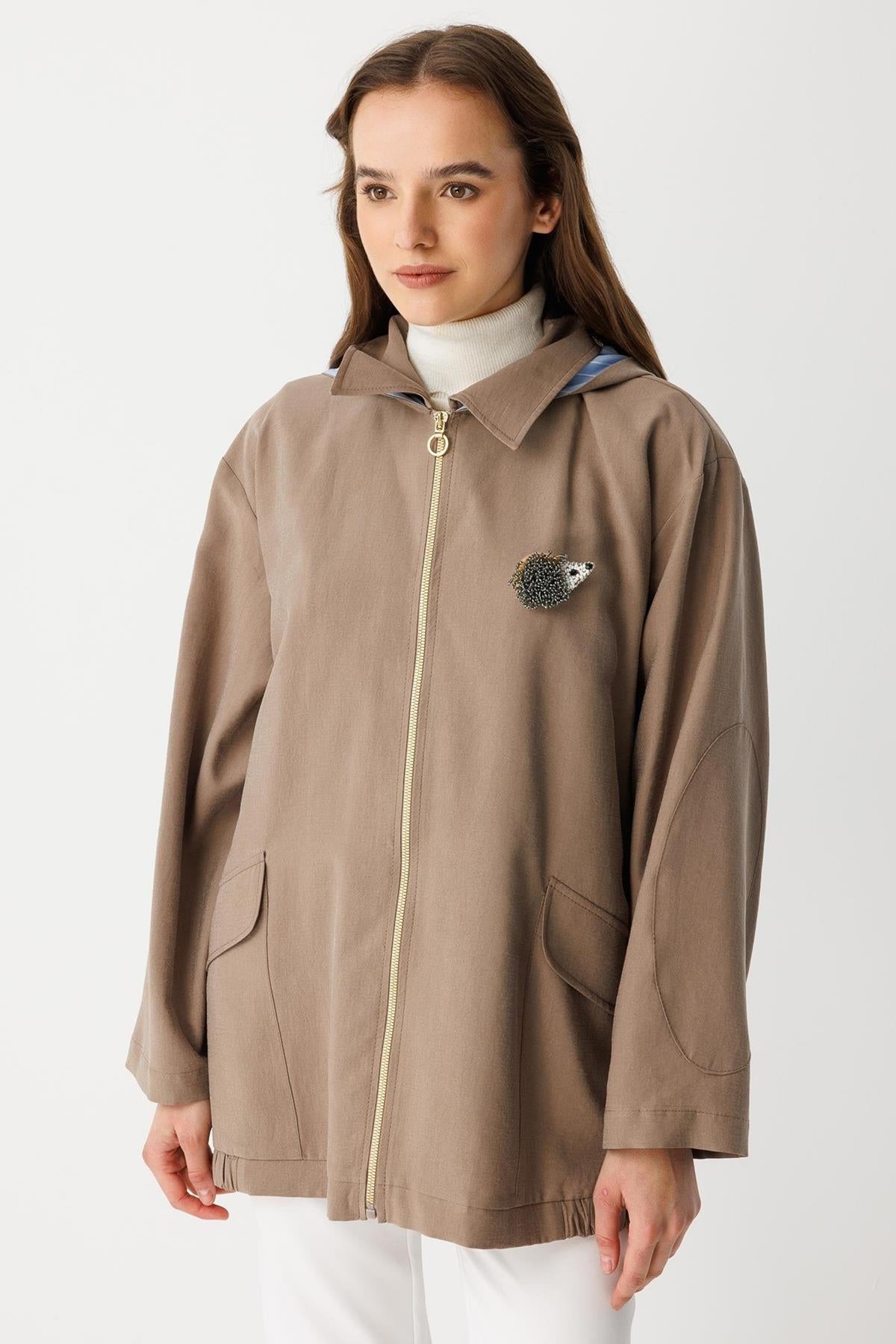 Jacket with Hedgehog Accessory Detail