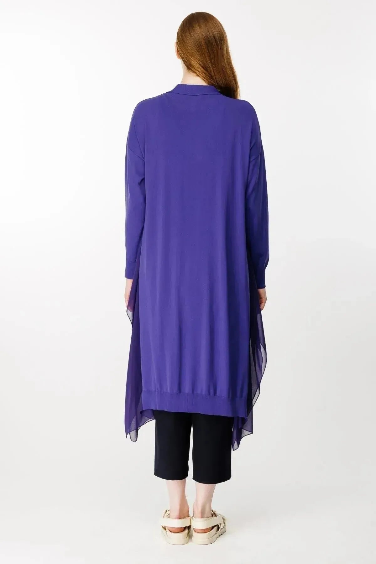 Chiffon Detailed Knitwear Cardigan