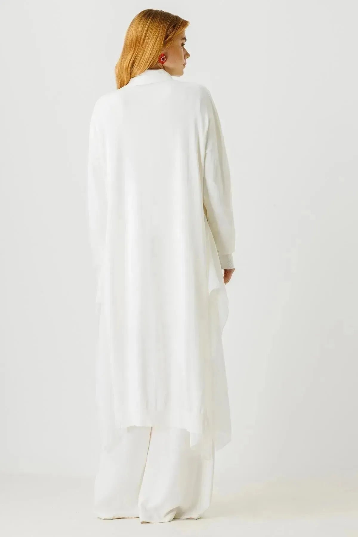 Chiffon Detailed Knitwear Cardigan