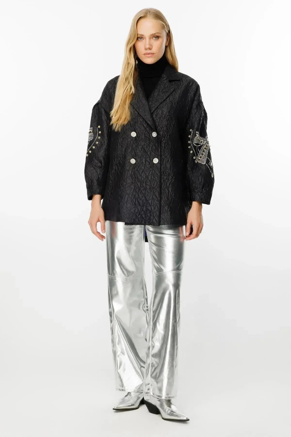 Jacket with Embroidered Sleeves and Back