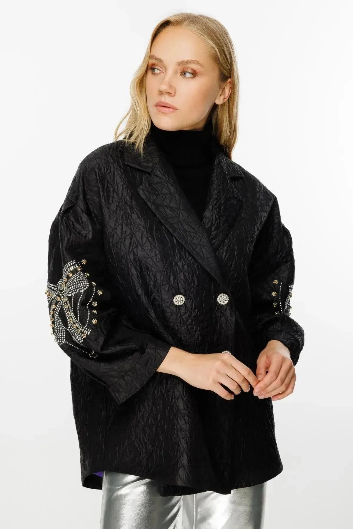 Jacket with Embroidered Sleeves and Back