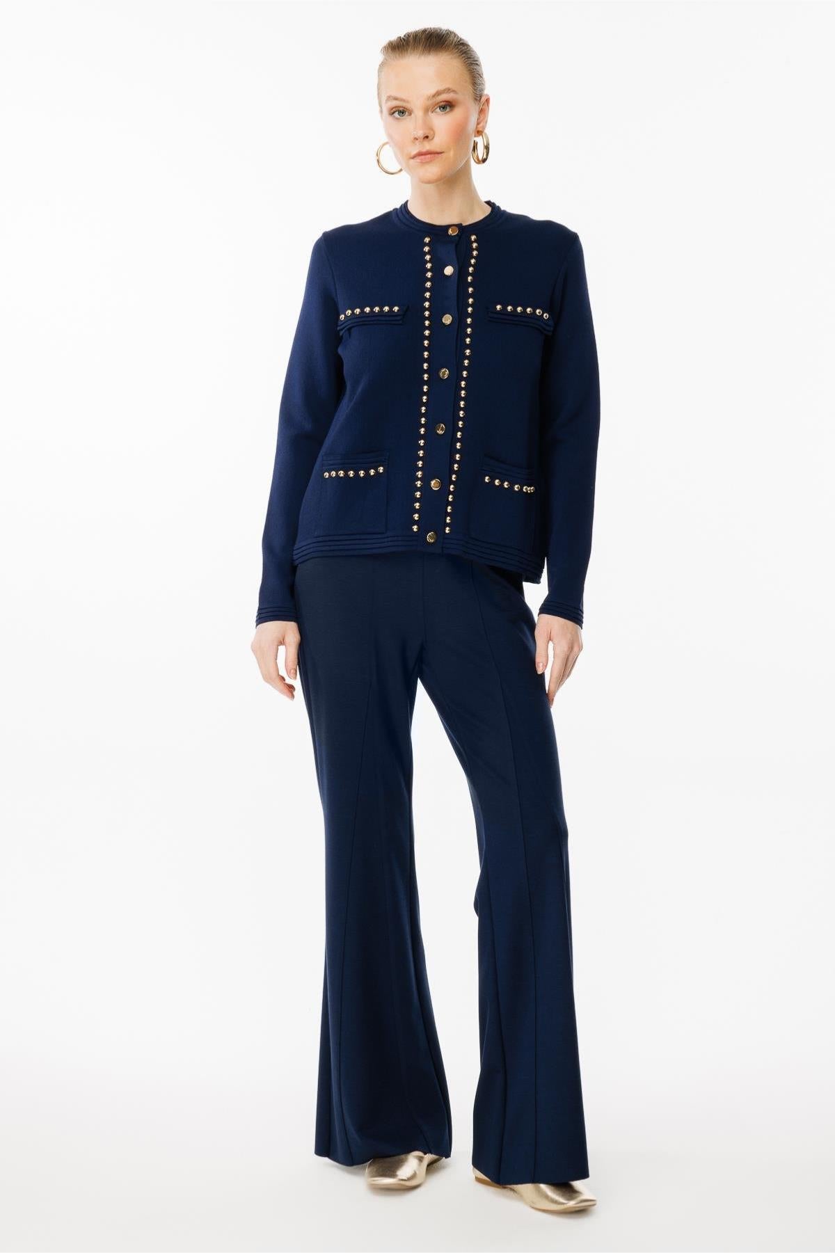 Stud Detailed Knitwear Jacket