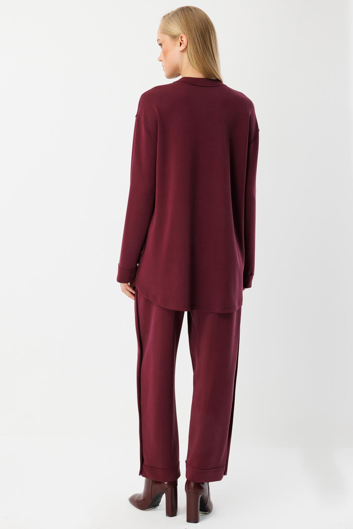 Düğme Aksesuarlı Pantolon Ve Tunik Takım