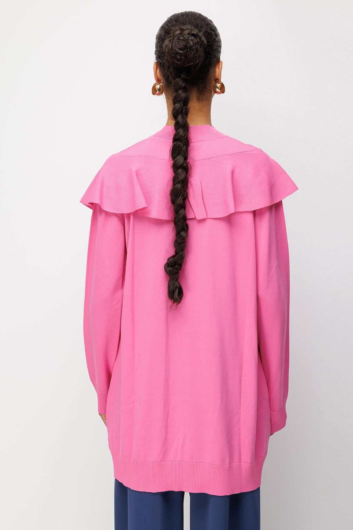 Ön Fırfır Detaylı Triko Tunik