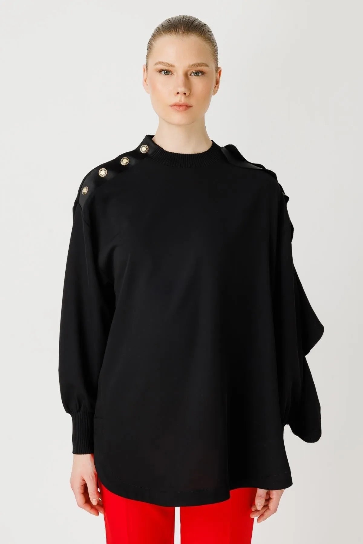 Sleeve Ruffle Detail Tunic