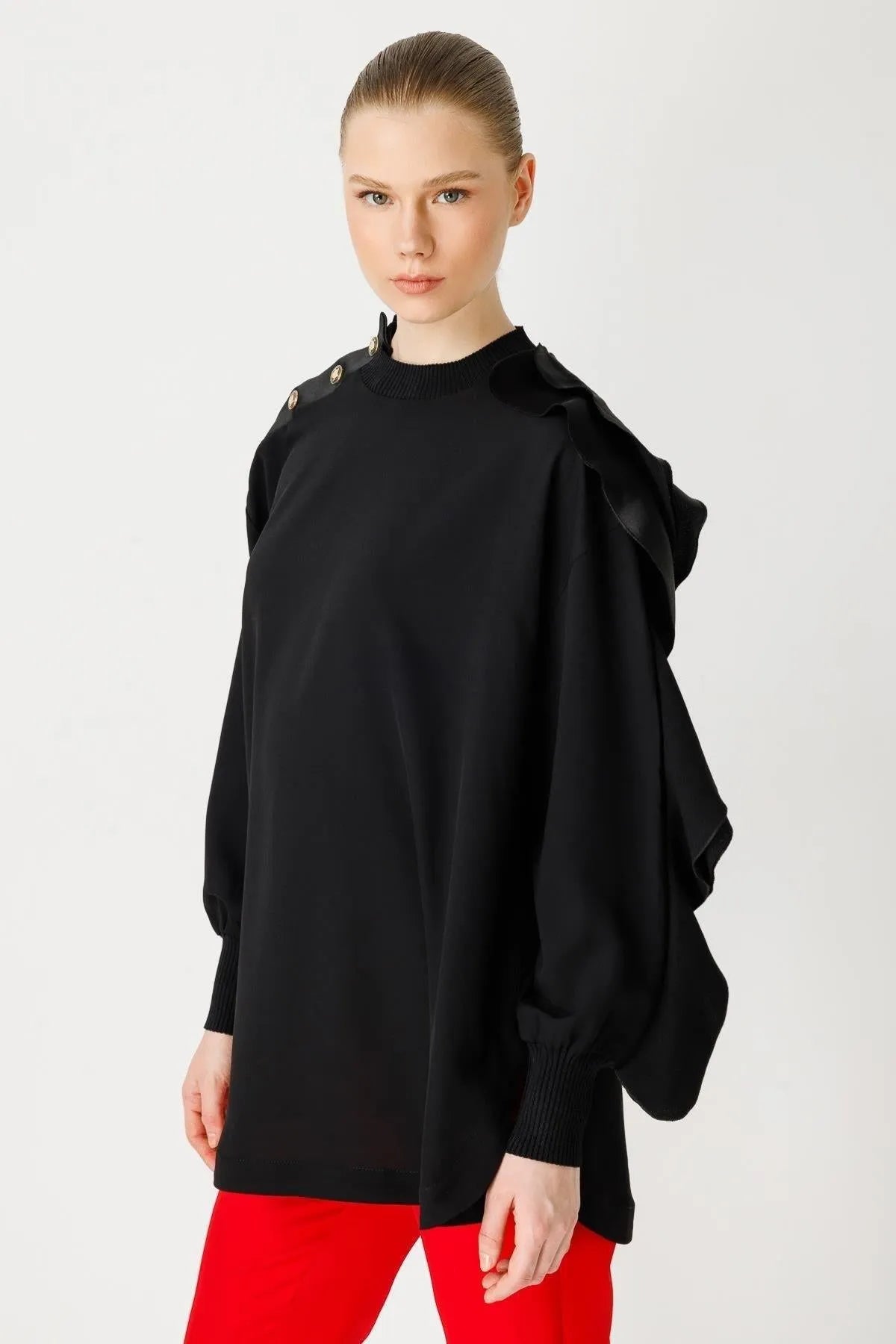 Sleeve Ruffle Detail Tunic