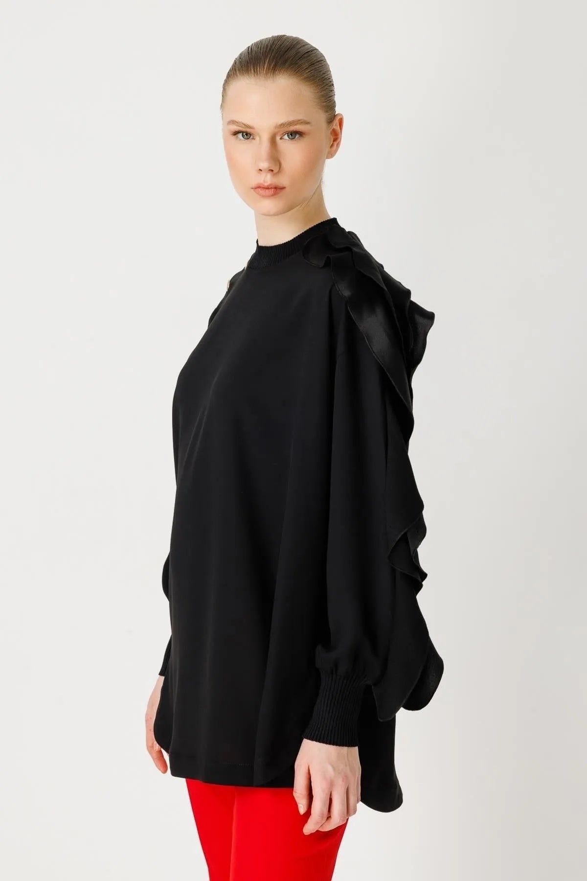 Sleeve Ruffle Detail Tunic