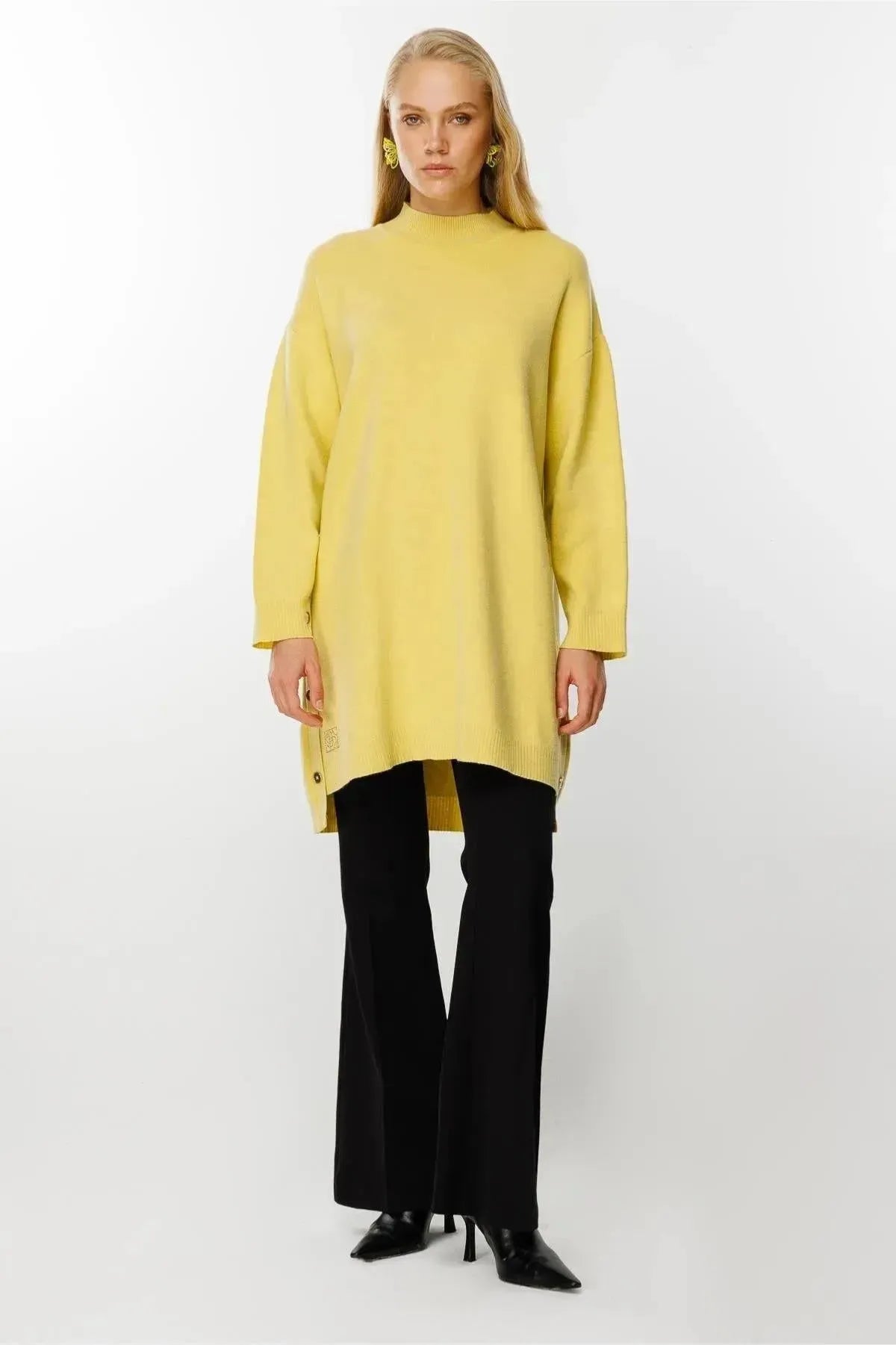 Knitted Tunic with Side Buttons