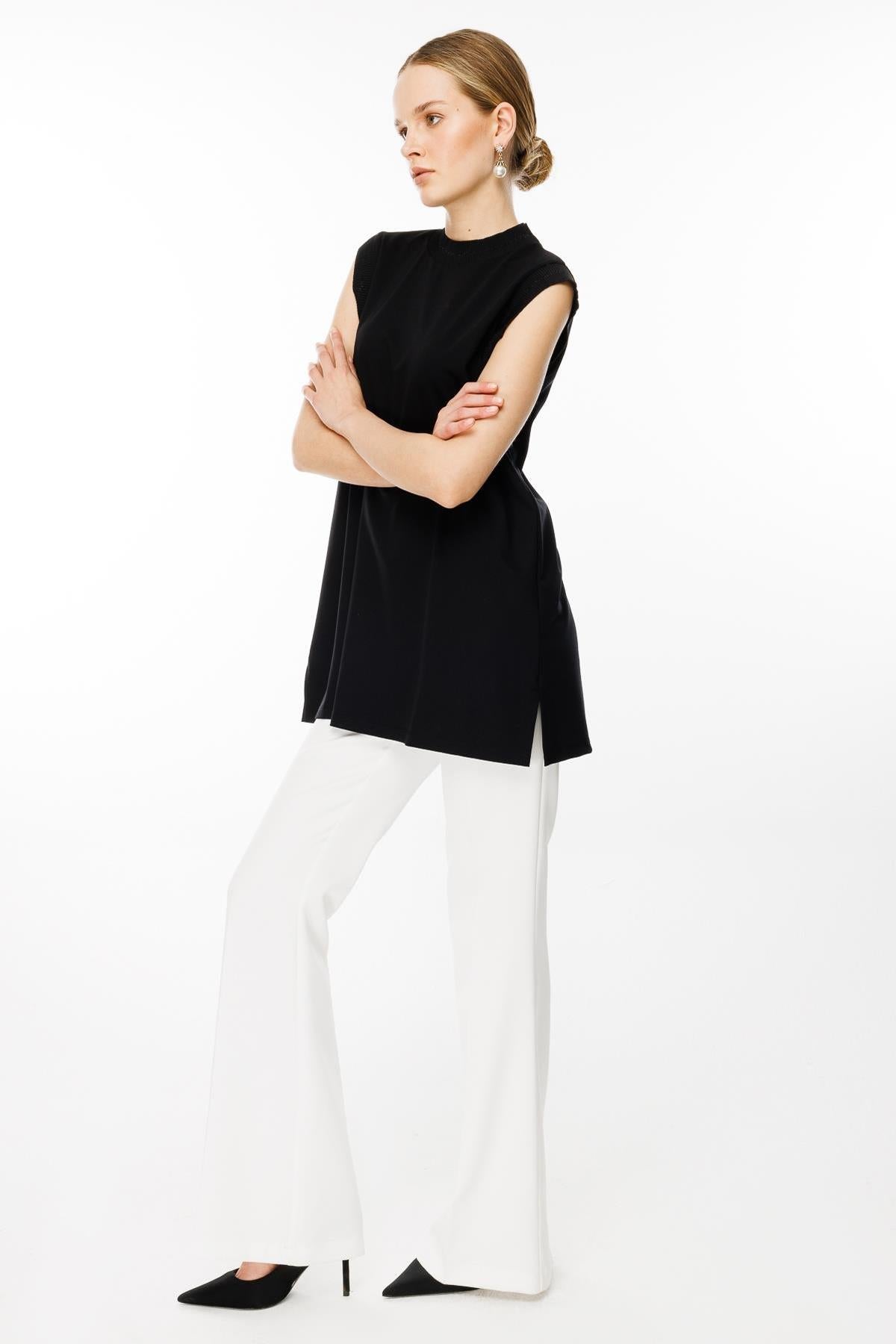 Sıfır Yaka Kolsuz Tunik