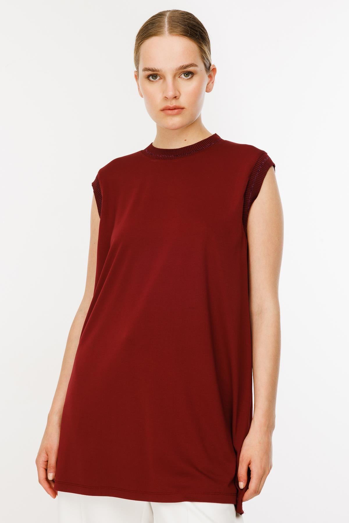 Sıfır Yaka Kolsuz Tunik