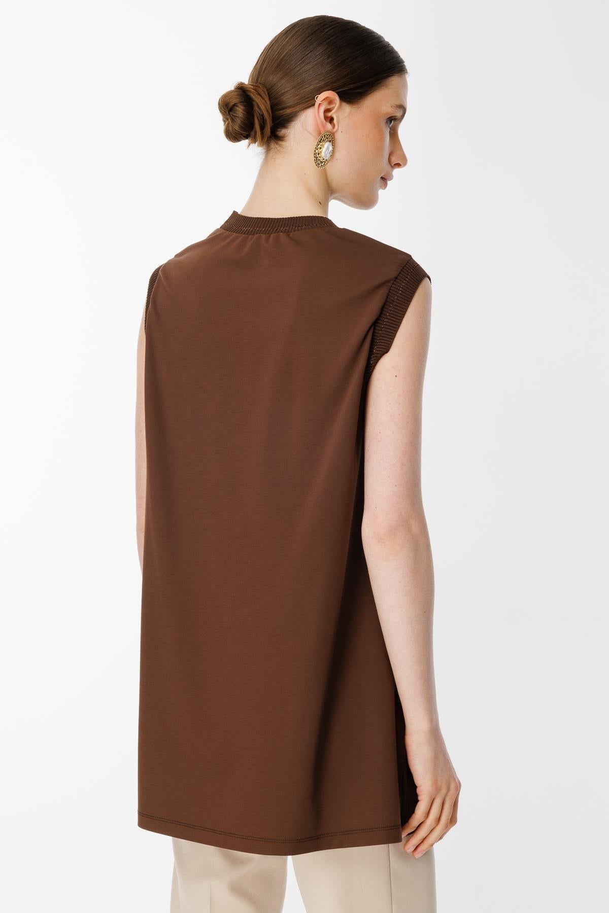 Sıfır Yaka Kolsuz Tunik