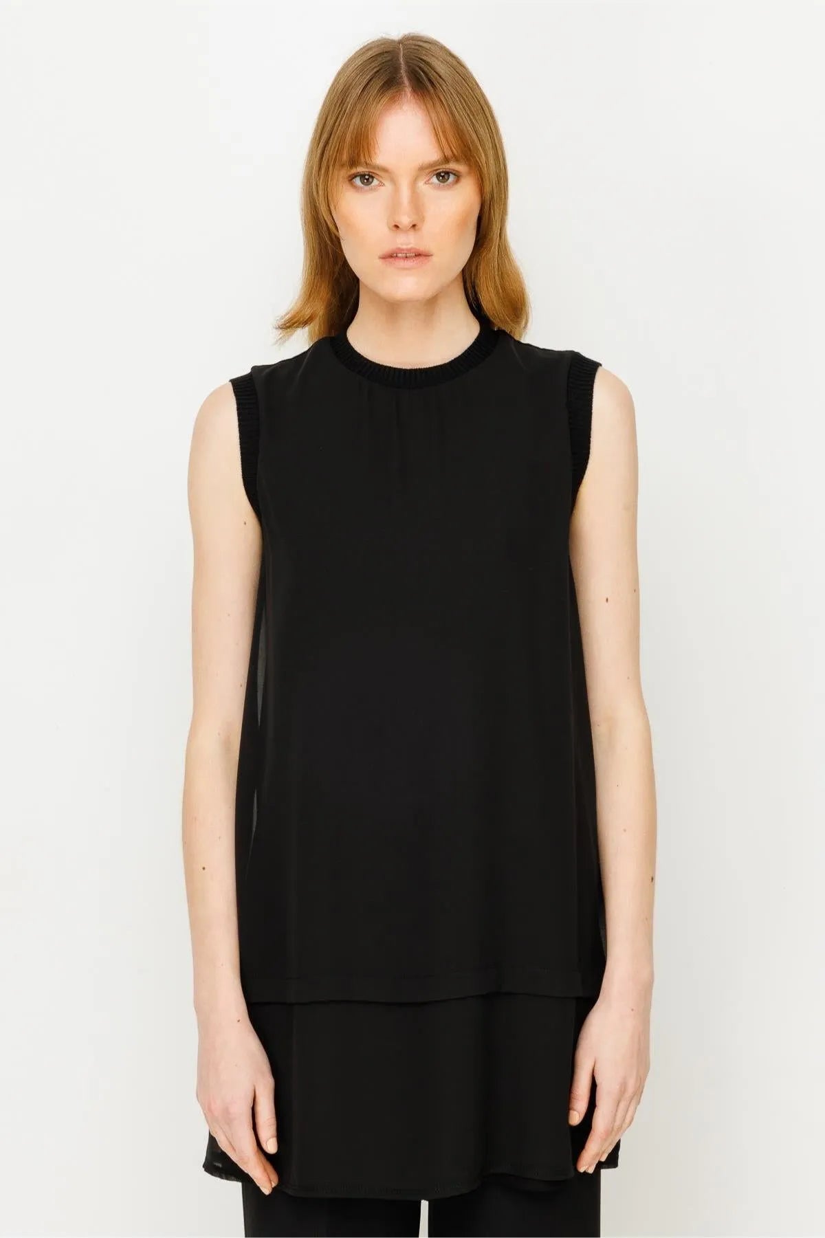 Sleeveless Chiffon Tunic