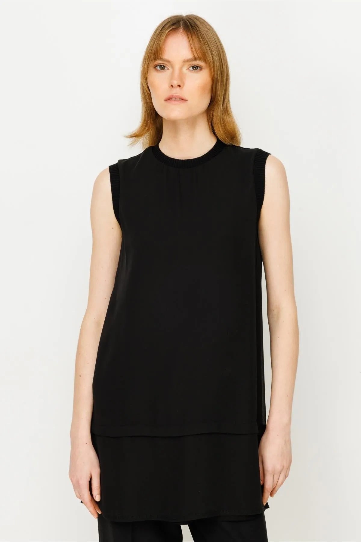 Sleeveless Chiffon Tunic