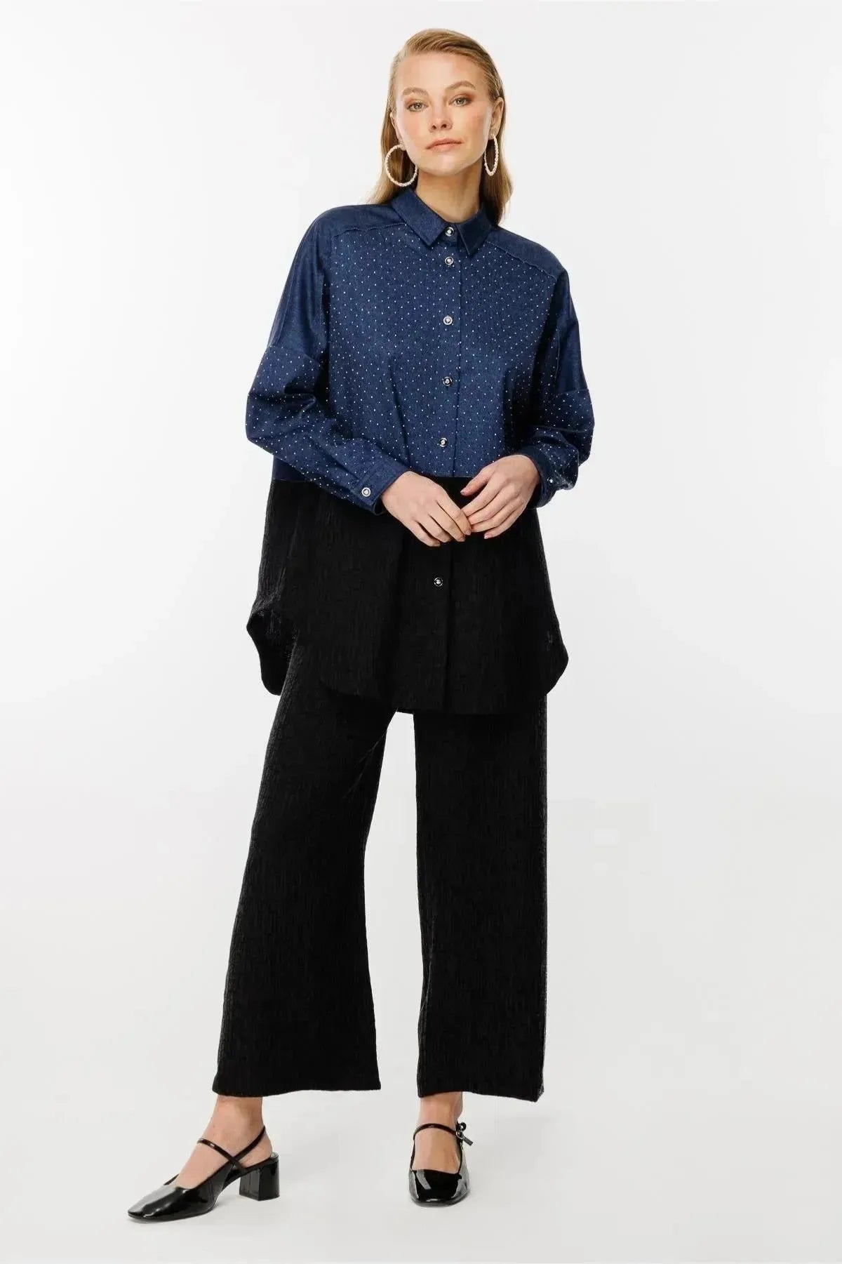Stone Embroidered Trouser Tunic Set