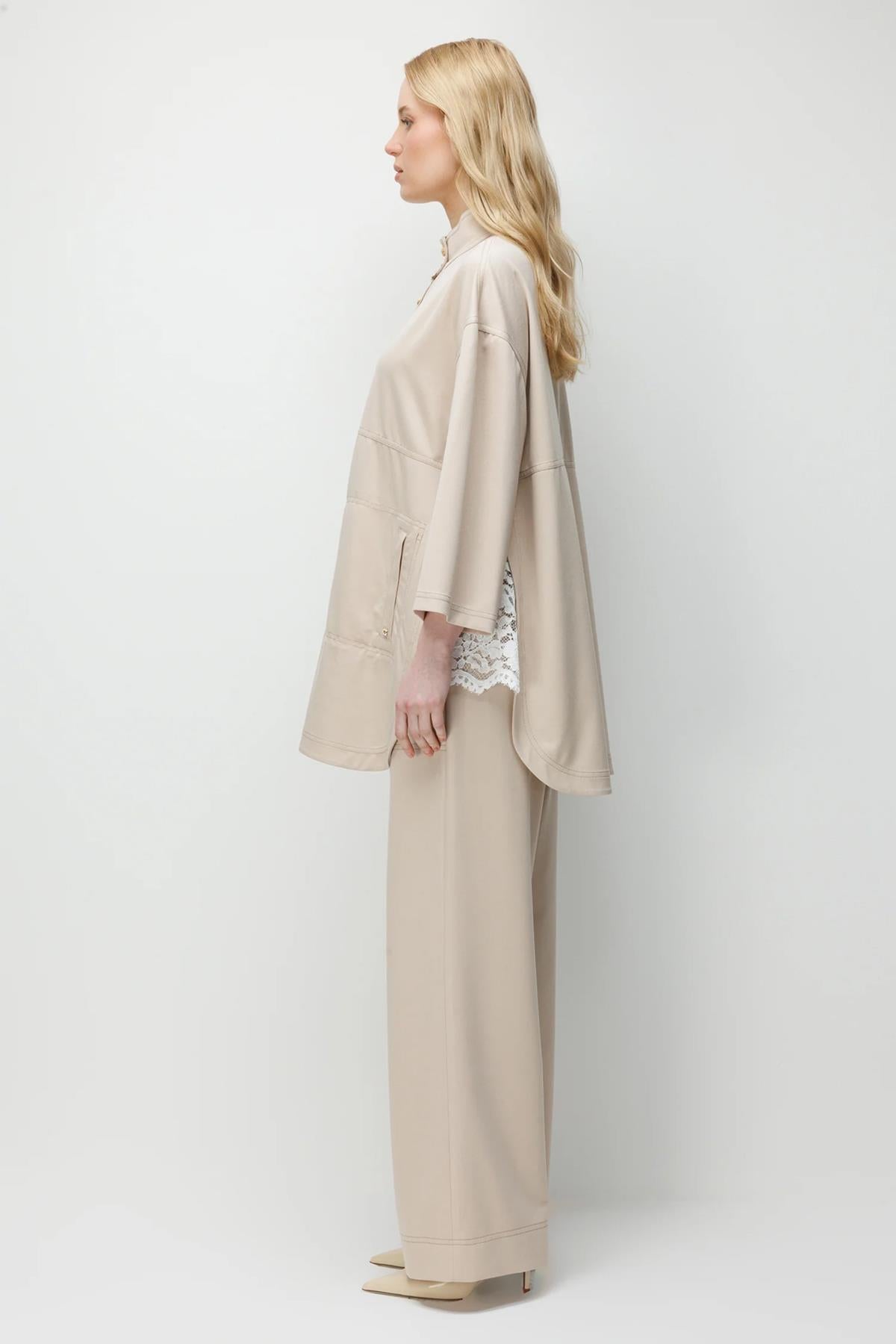 Yan Dantel Detaylı Tunik Pantolon Takım